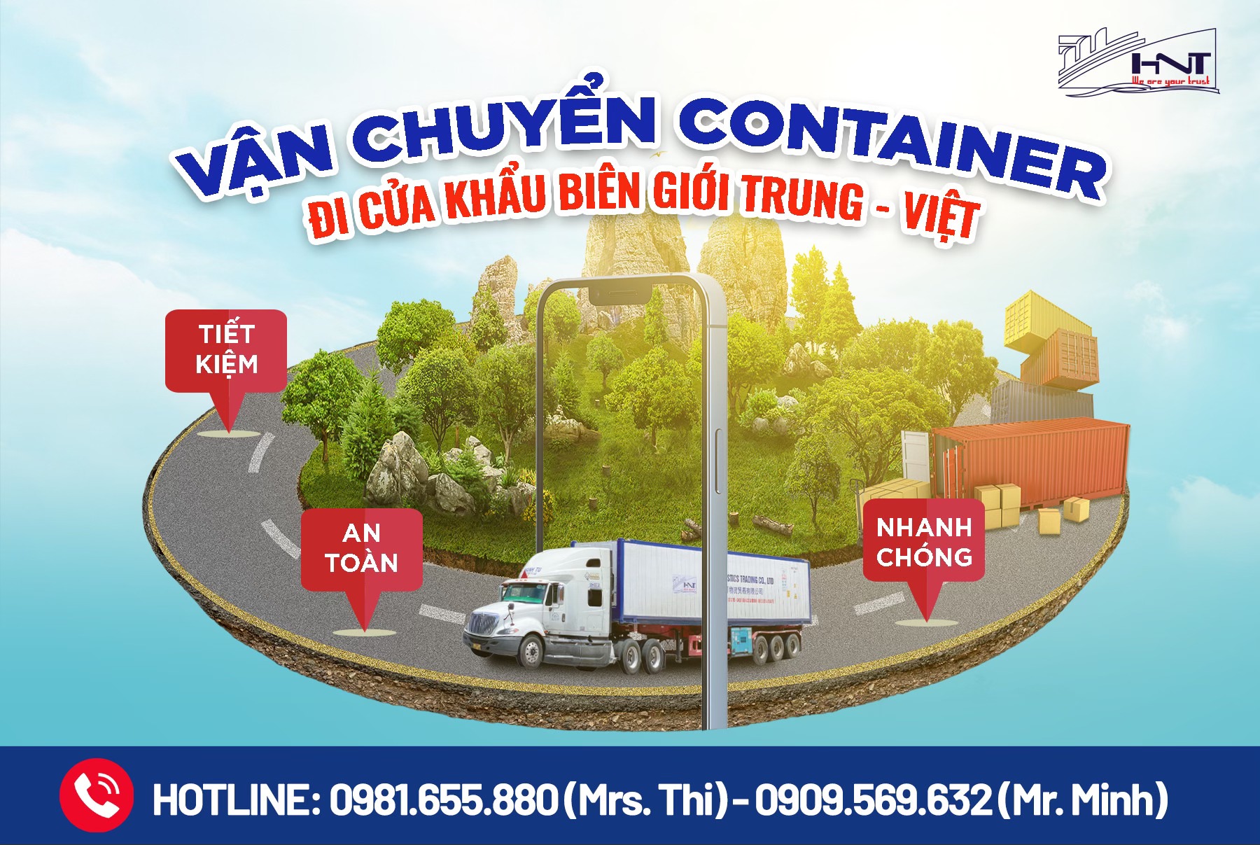Lựa chọn dịch vụ vận chuyển hàng hóa đa dạng bằng Container qua cửa khẩu Trung Quốc của HNT